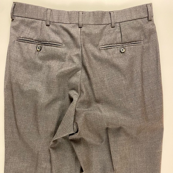 Nautica | Men’s 100% Dark Gray Wool Pleated Cuffed Dress Pants | Size 33X30 - Picture 8 of 9